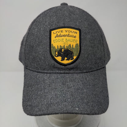 Live Your Adventure Eddie Bauer 1920 Slideback Hat Gray OSFA Adjustable 6 Panel
