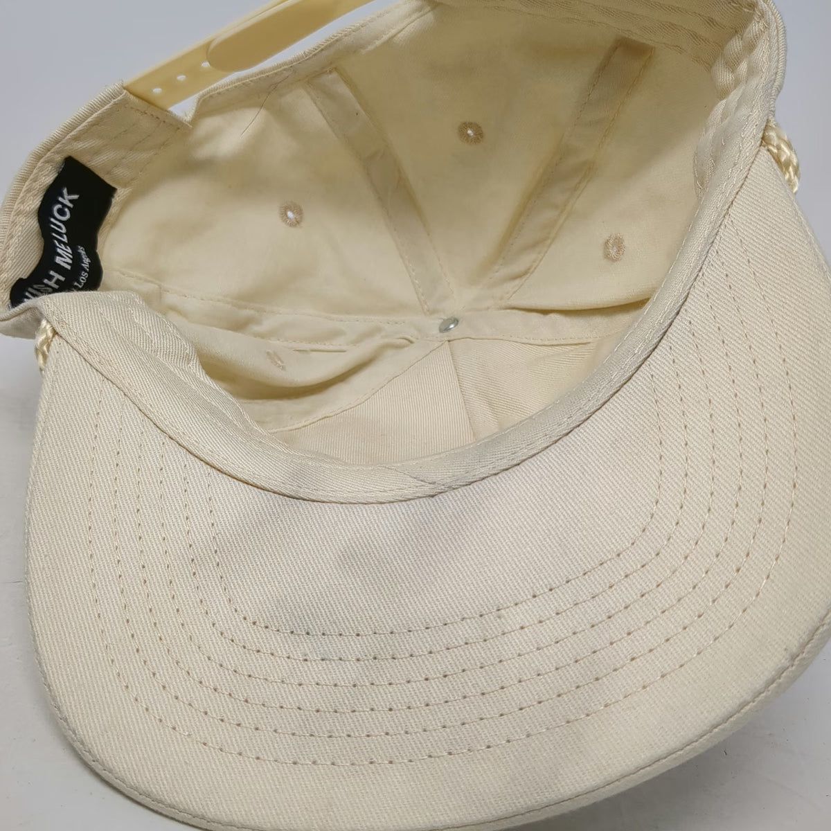 Wish Me Luck 5 Panel Beige One Size Hat Rope Camo Patch Snapback Ready Mix 777