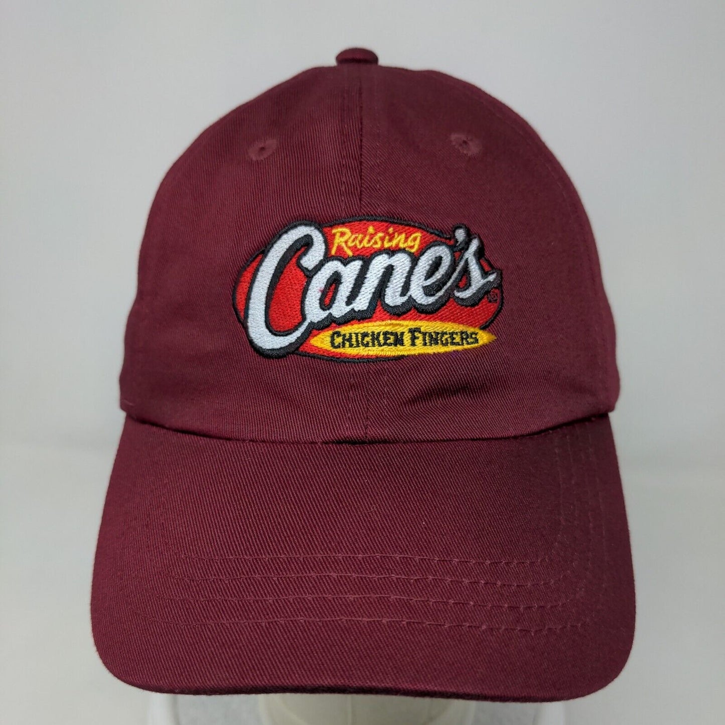 Raising Canes Mens Strapback Hat Red Adjustable Chicken Fingers Embroidered Logo