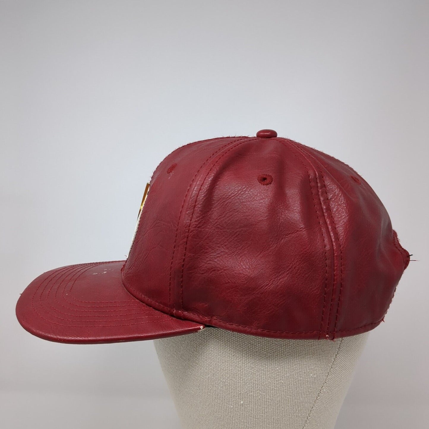 The Flash Snapback Hat Red One Size Adjustable Faux Leather 6 Panel DC Comics