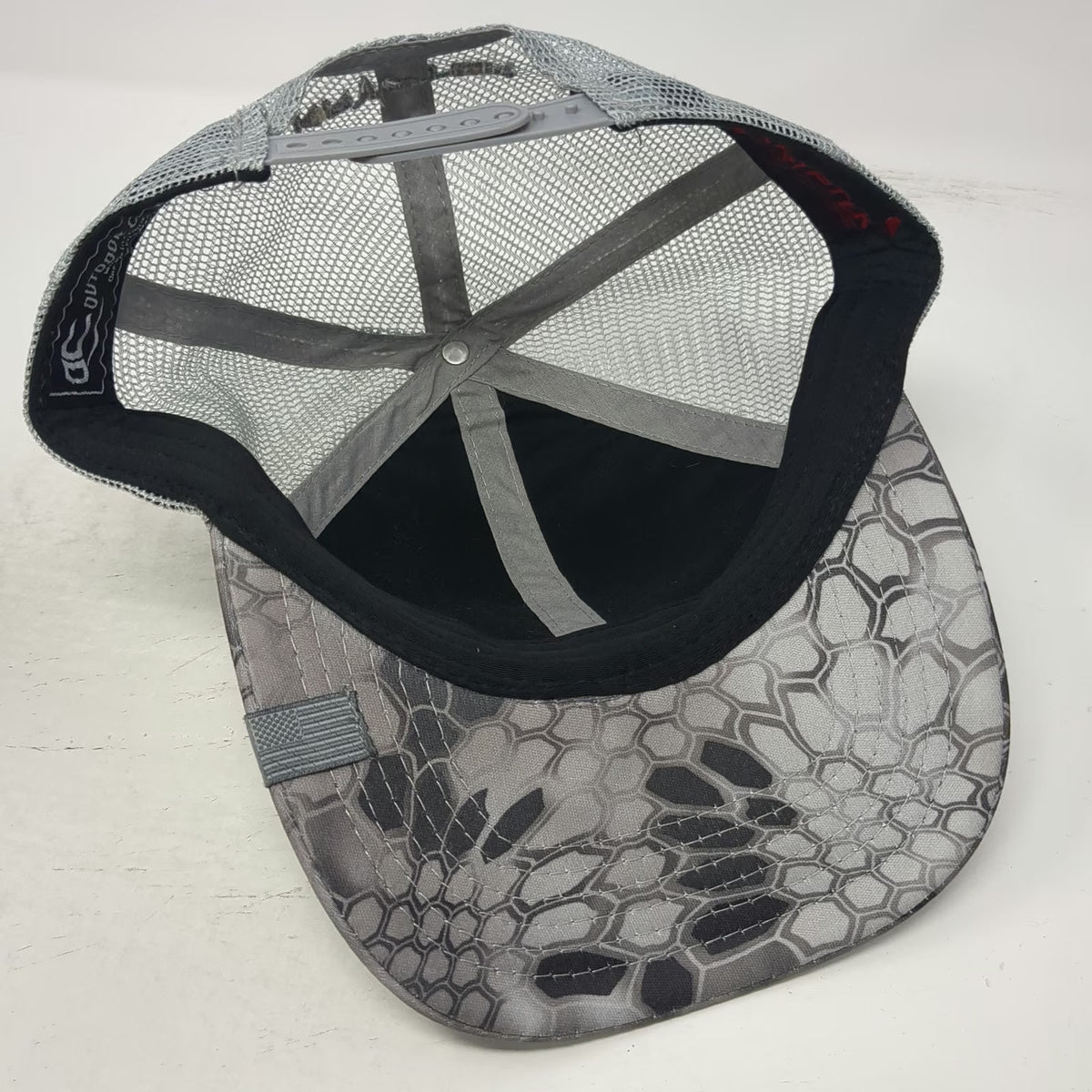 Kryptek Trucker Hat Gray One Size Typhon Camo Patch Mesh Back Snapback Tactical