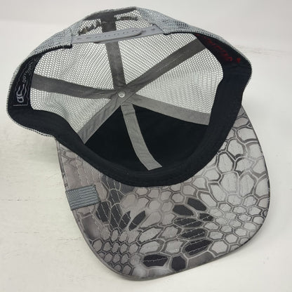 Kryptek Trucker Hat Gray One Size Typhon Camo Patch Mesh Back Snapback Tactical