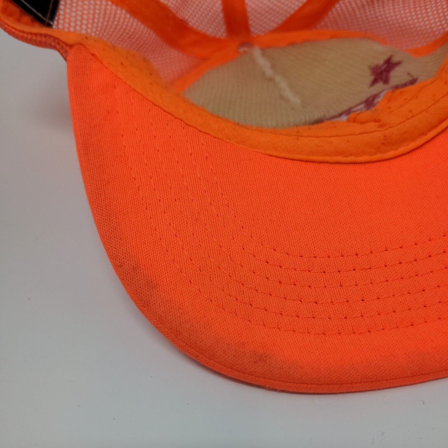 Cali Bear Snapback Mesh Back Trucker Hat Orange One Size Embroidered