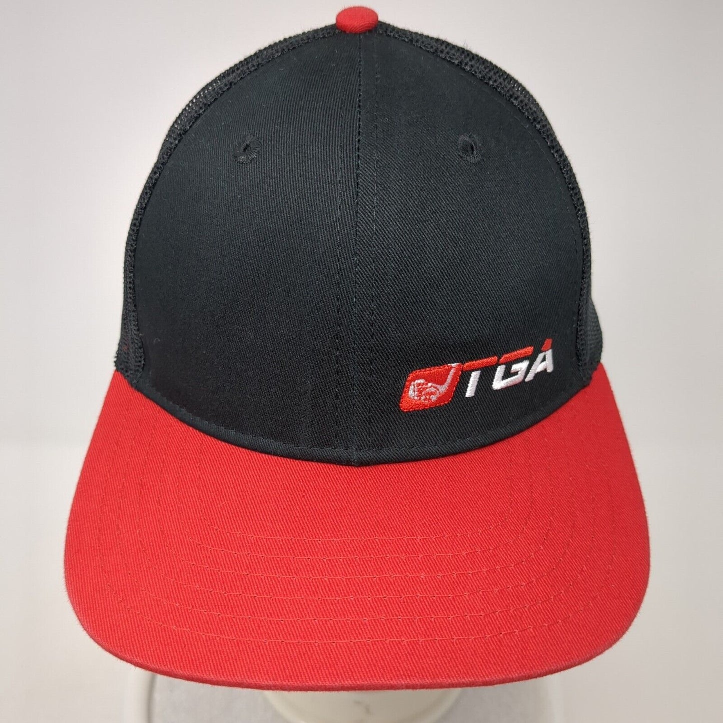 TGA Premier Golf Snapback Trucker Hat Black One Size Mesh Back Outdoor