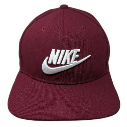 Nike Snapback Hat Red White One Size Flat Brim Dri-Fit Swoosh Logo Athletic Pro