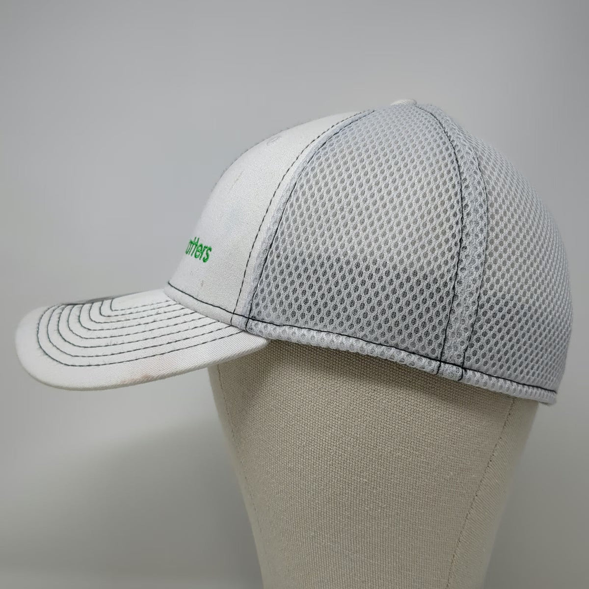 New Era Baseball Cap White L Bayer Mindful Matters Mesh Stretch Fit 39THIRTY Hat
