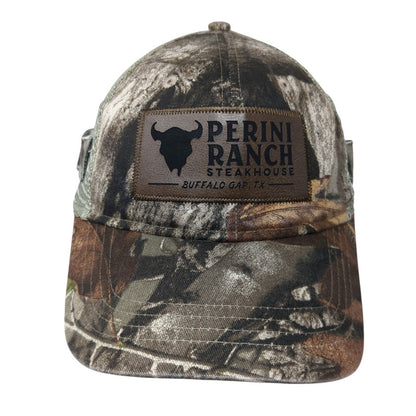 Perini Ranch Steakhouse Buffalo Gap TX Trucker Hat Camo OSFM Mesh Back KC Caps