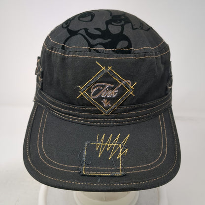 Walt Disney World Army Cap Black One Size Tinkerbell Chenille D Patch Hat Stitch