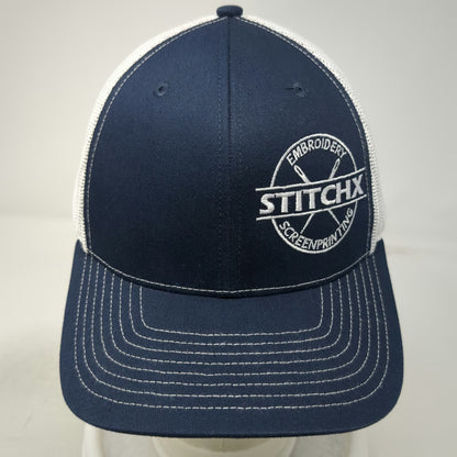 Richardson Trucker Hat Blue One Size StitchX Embroidery Mesh Snapback Style 112
