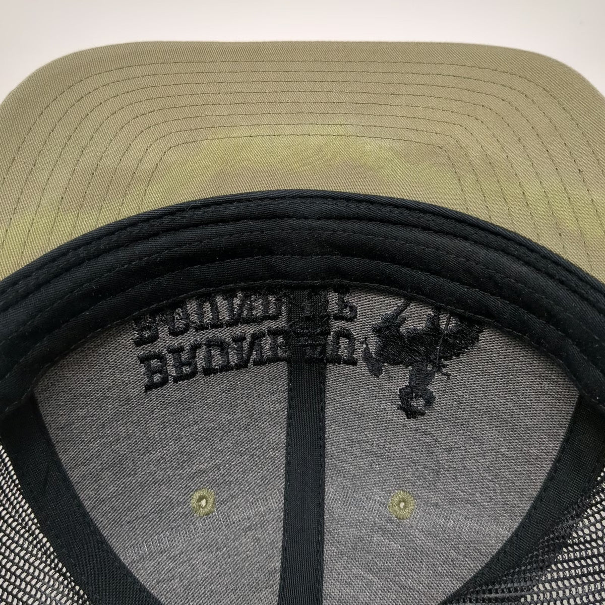 Richardson Trucker Hat Beige One Size Mesh Back Snapback Bucking Bronco Hat