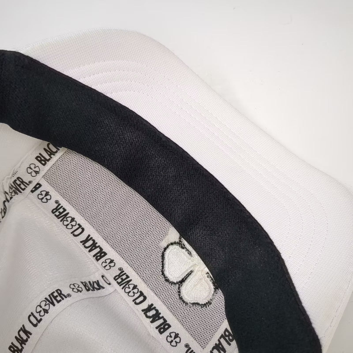 Black Clover White 5 Panel Hat One Size Live Lucky Embroidered Adjustable Cap
