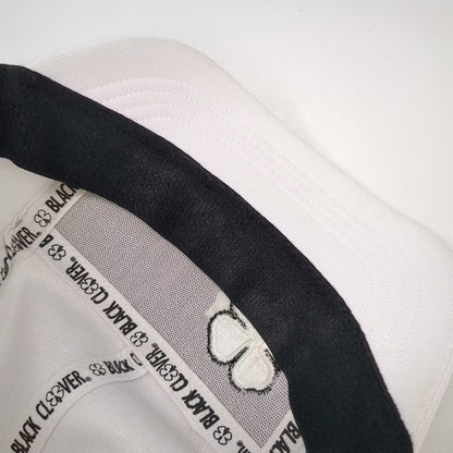 Black Clover White 5 Panel Hat One Size Live Lucky Embroidered Adjustable Cap
