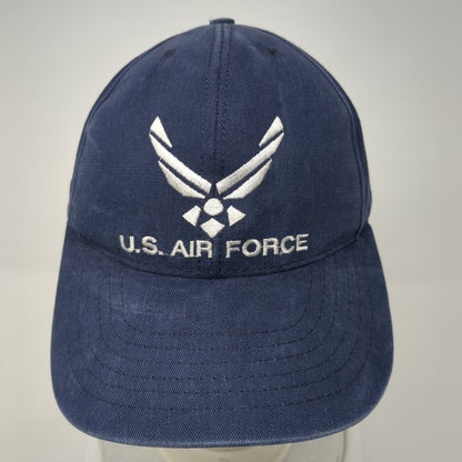 US Air Force Strapback Hat Blue OS Adjustable Embroidered Patriotic 6 Panel