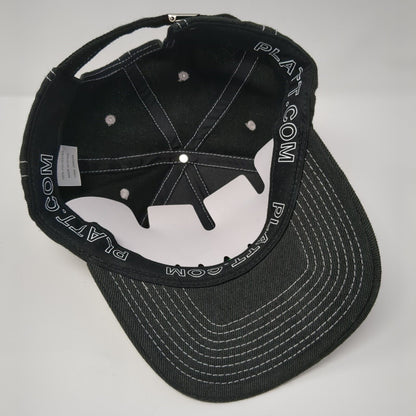 Platt Slideback Hat Black One Size Adjustable Embroidered 6 Panel
