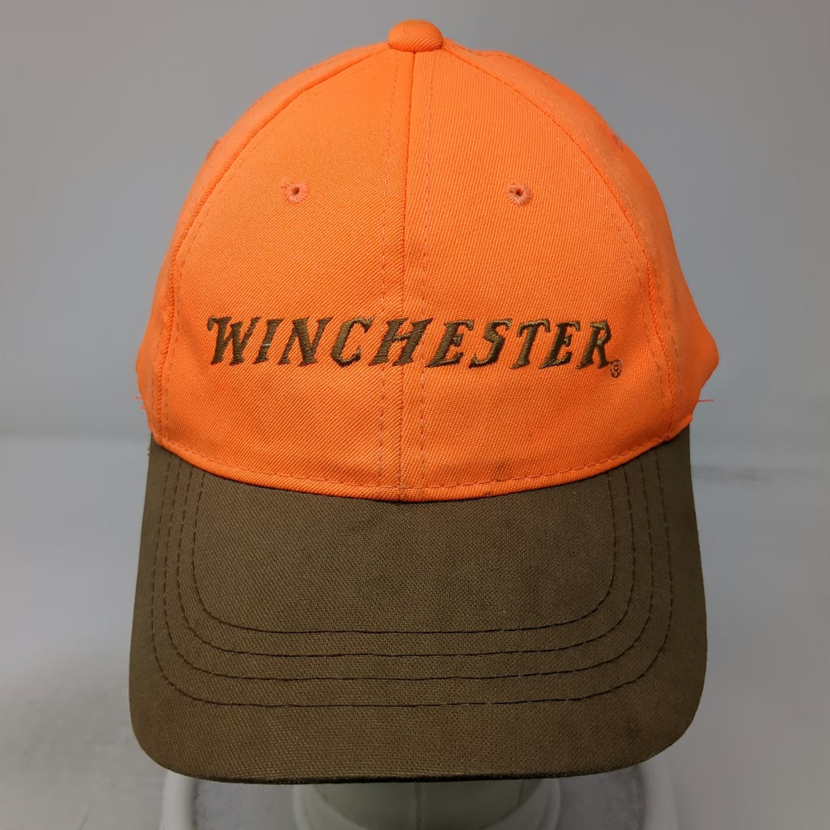 Winchester Baseball Cap Orange One Size Brown Embroidered Slideback Hunting Hat