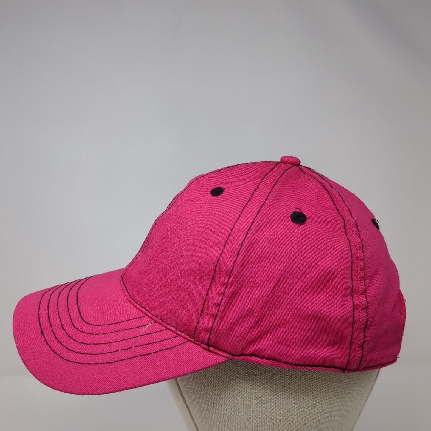 Unbranded Strapback Hat Pink One Size Adjustable Vented Holes 6 Panel Blank