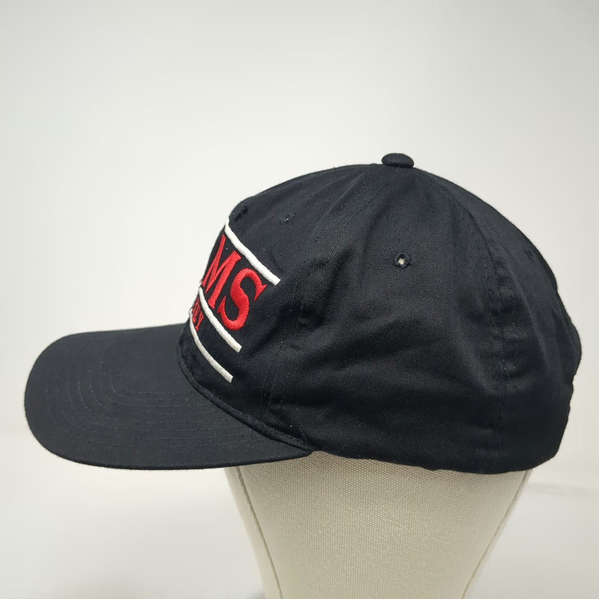 The Game Snapback Hat Black One Size Rams Hockey Green Underbrim MGR Embroidered
