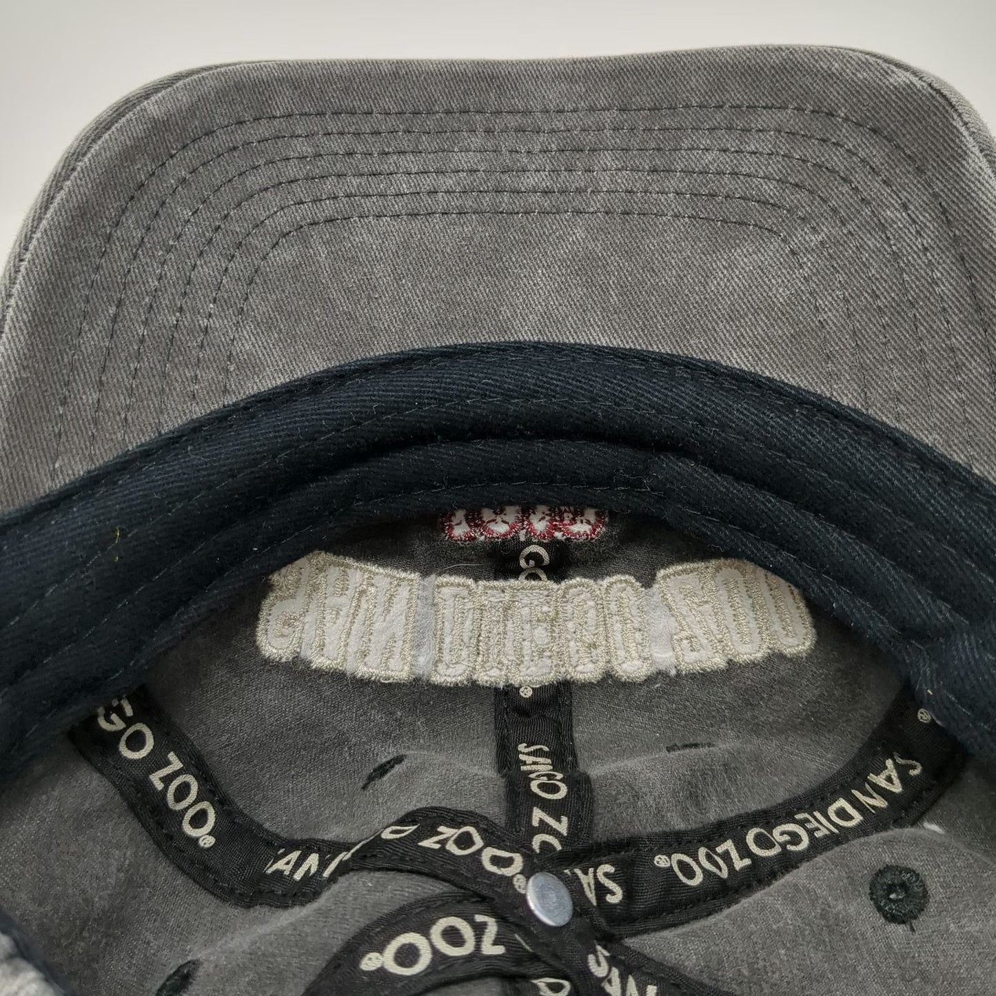San Diego Zoo Baseball Cap Gray One Size Embroidered Washed Cotton Hat 1916