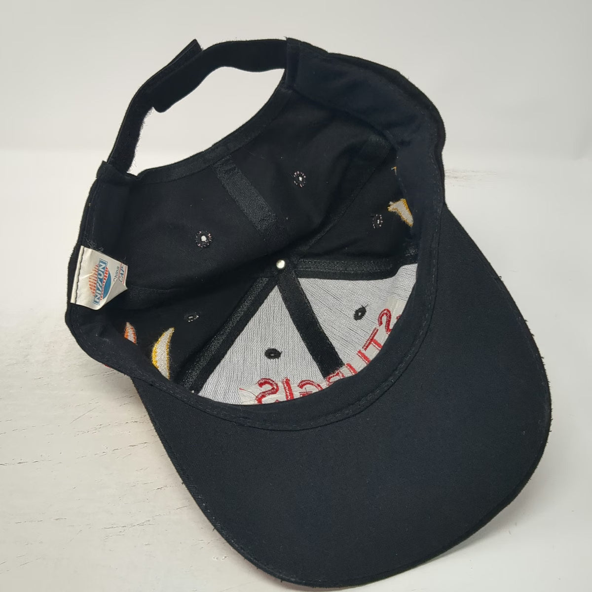 Nissun Baseball Cap Black Sturgis 2003 Flame Embroidery Strapback Hat Vintage