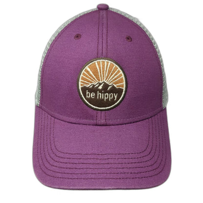 Legacy Trucker Hat Purple One Size be hippy Mountain Sunburst Mesh Snapback Hat