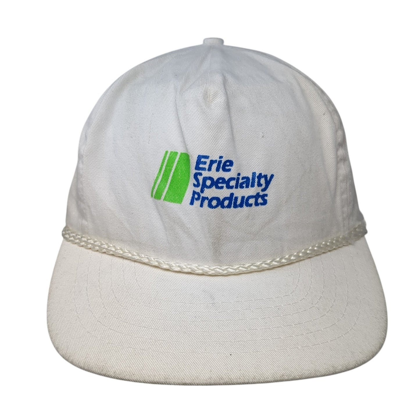 Erie Specialty Products Baseball Cap White One Size Adjustable Rope Nissin Cap