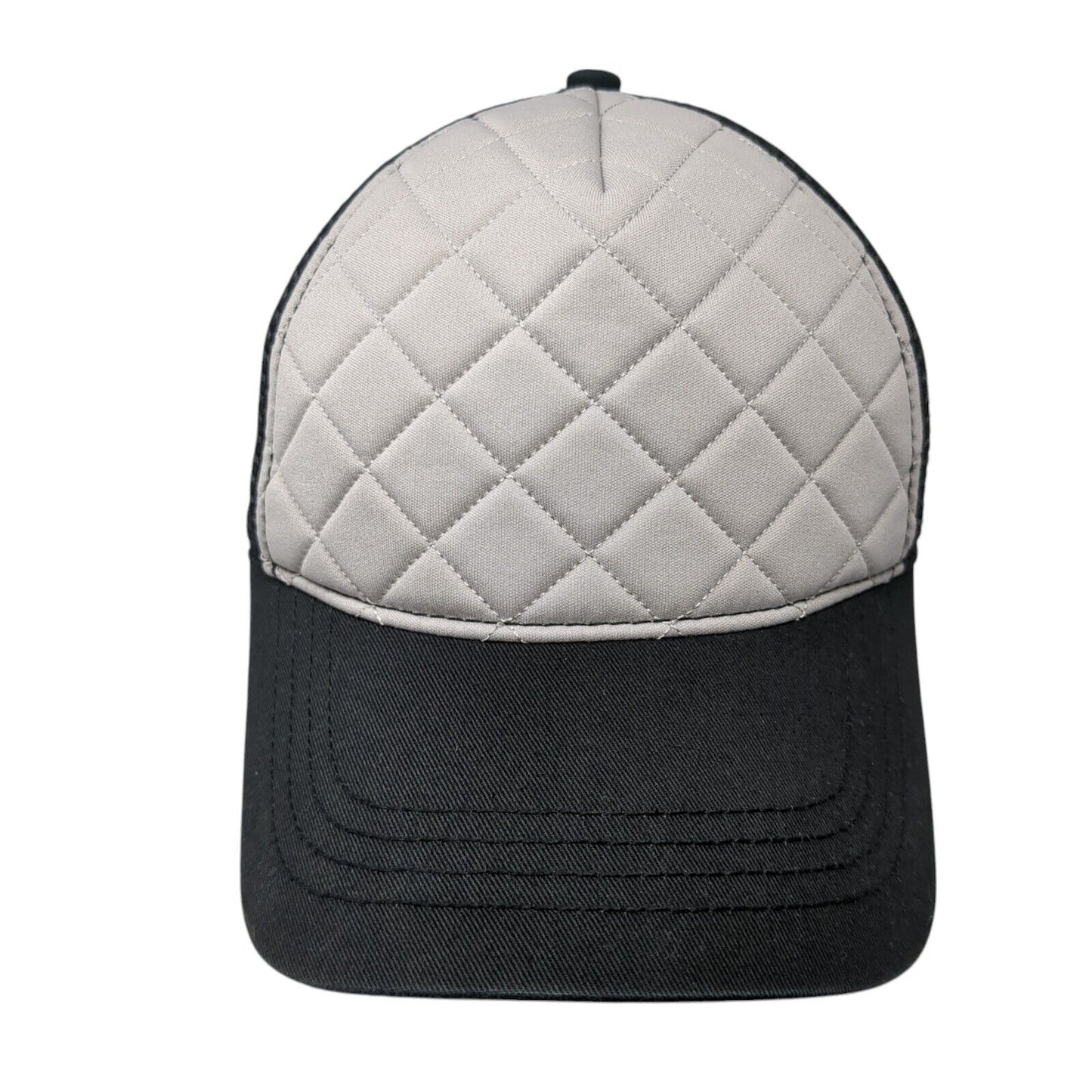 HG Quilted Snapback Trucker Hat Black OSFA Mesh Back Colorblock