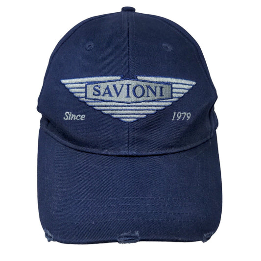 Savioni Men's Slideback Hat Blue Embroidered Logo Adjustable New Hope PA