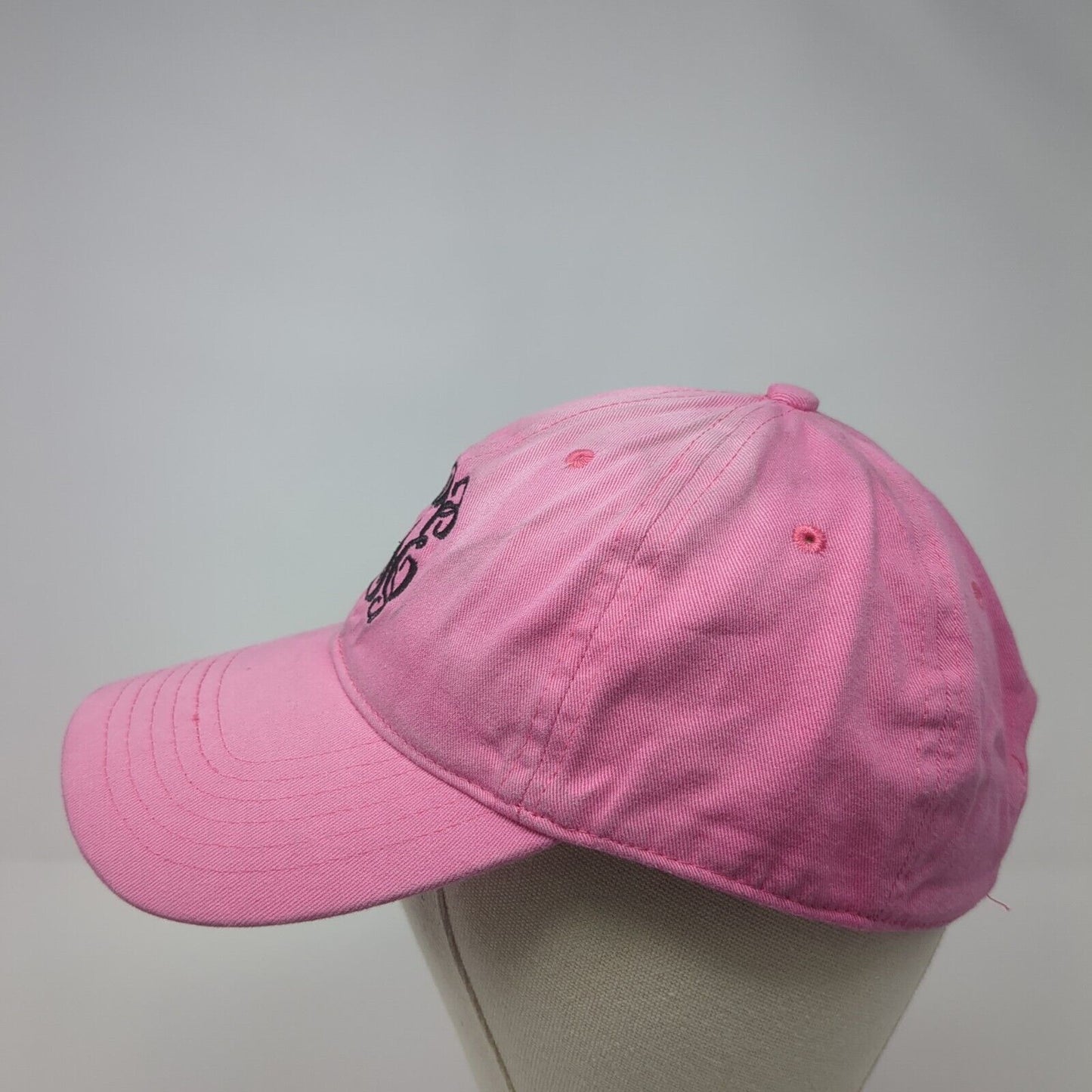 Monogram Slideback Hat Pink One Size Adjustable Embroidered 6 Panel