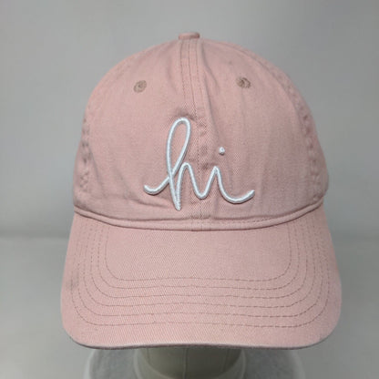 Hi Slideback Hat Pink One Size Adjustable Embroidered Vented Holes 6 Panel