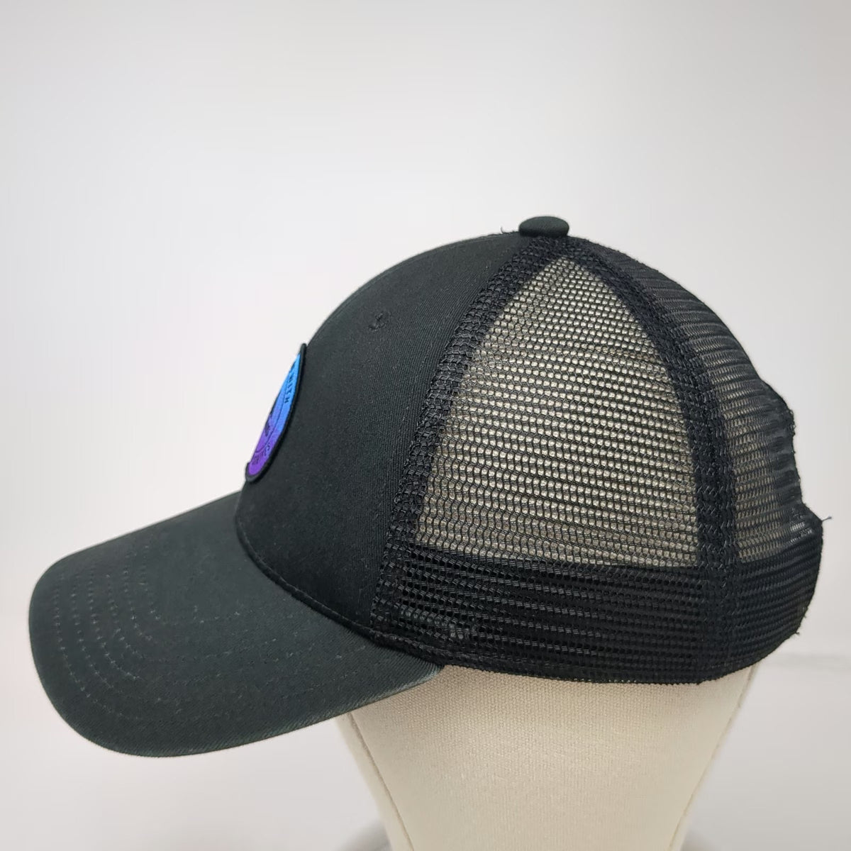 Adidas Trucker Hat Black One Size Mesh Back Snapback Climalite Gradient Patch