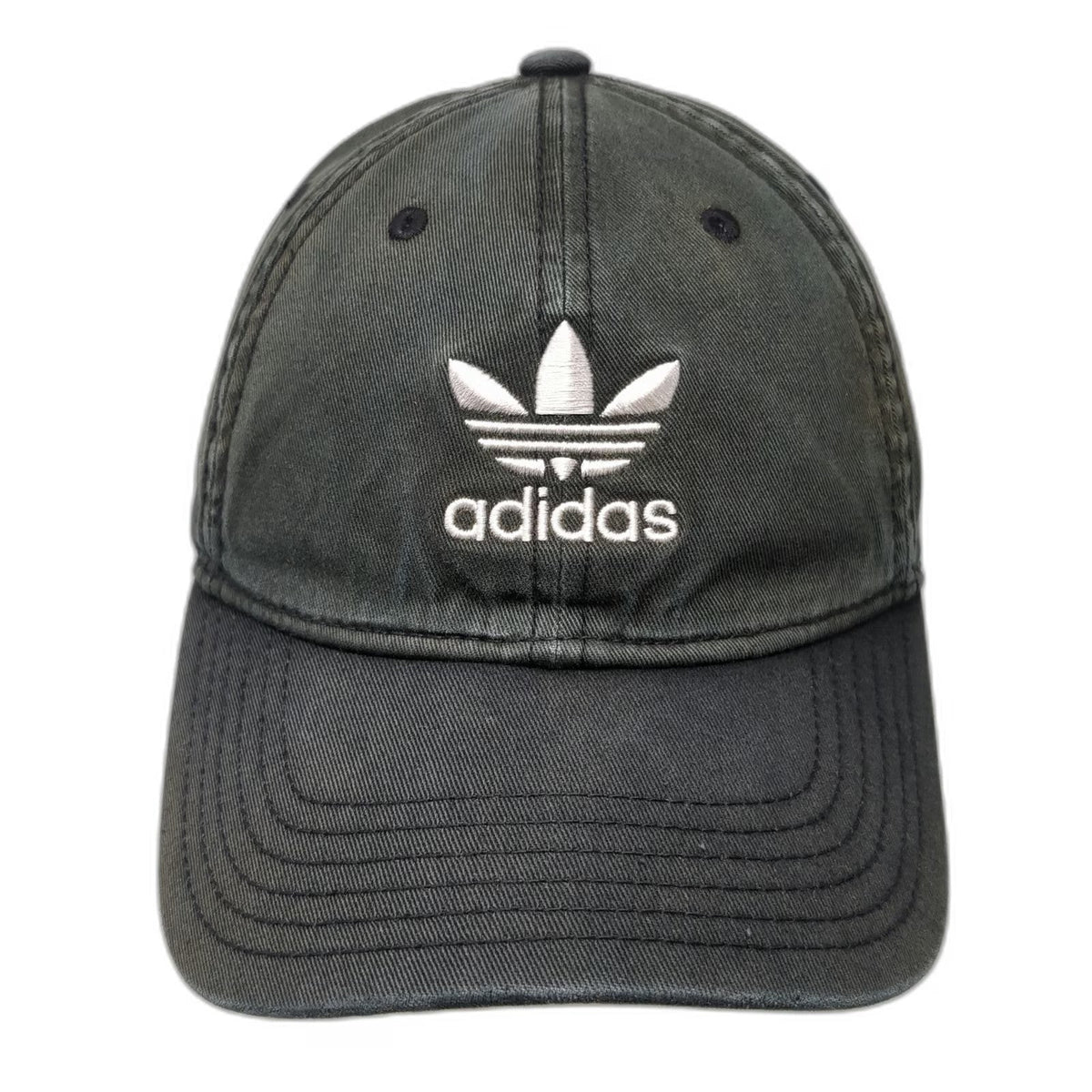 Adidas Baseball Cap Green One Size Trefoil Logo Slideback Washed Cotton Hat