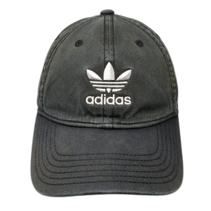 Adidas Baseball Cap Green One Size Trefoil Logo Slideback Washed Cotton Hat