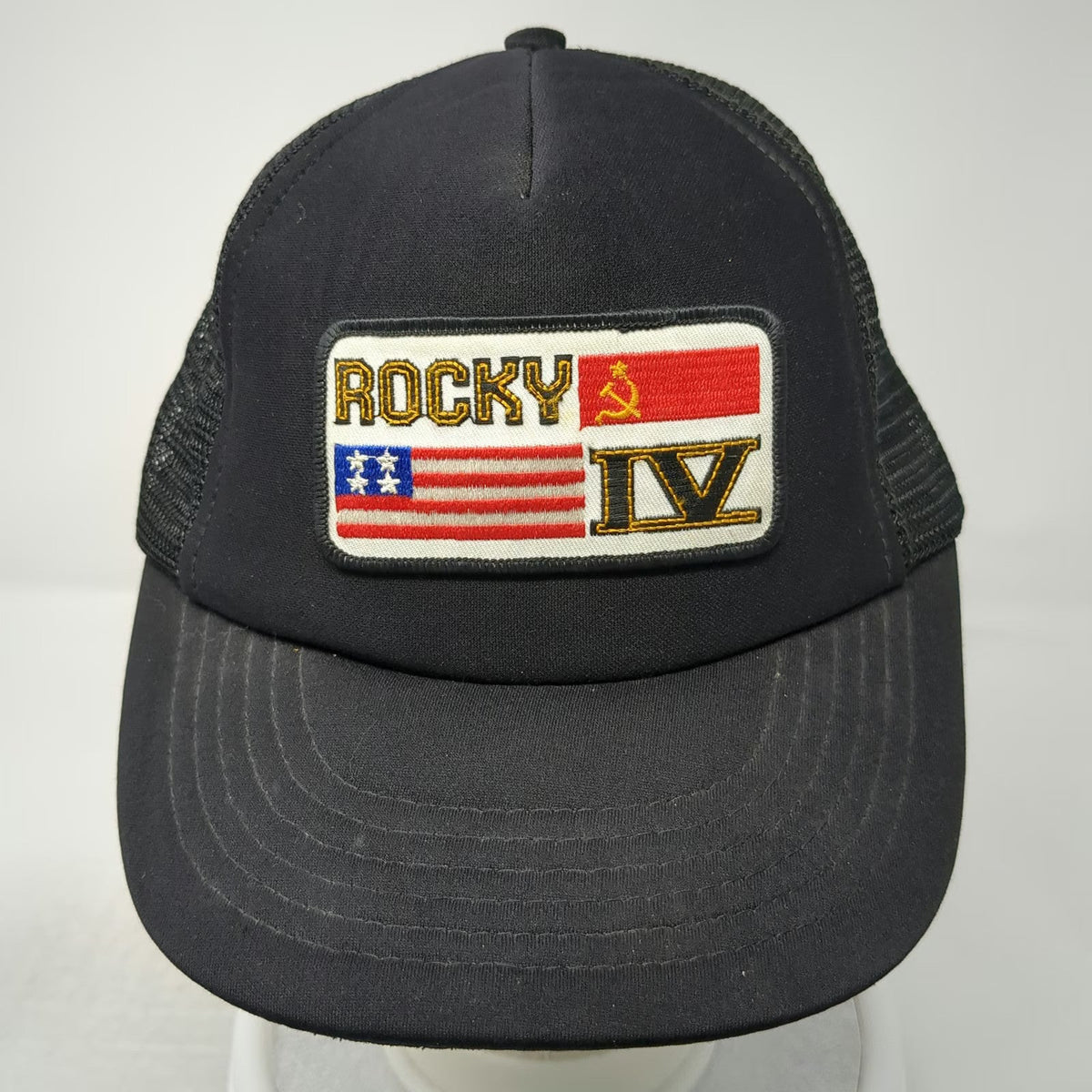 Designer Award Trucker Hat Black Rocky IV Movie Snapback USA Hat Vintage