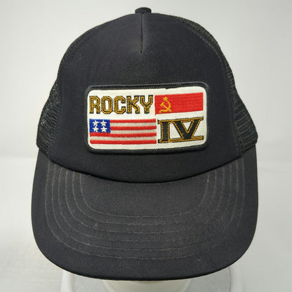 Designer Award Trucker Hat Black Rocky IV Movie Snapback USA Hat Vintage