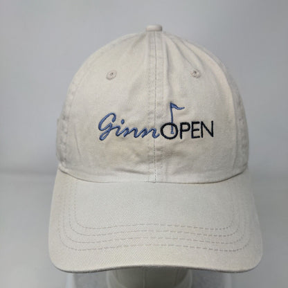 Ginn Open Slideback Hat Tan One Size Classic Cut Embroidered Ahead Vintage