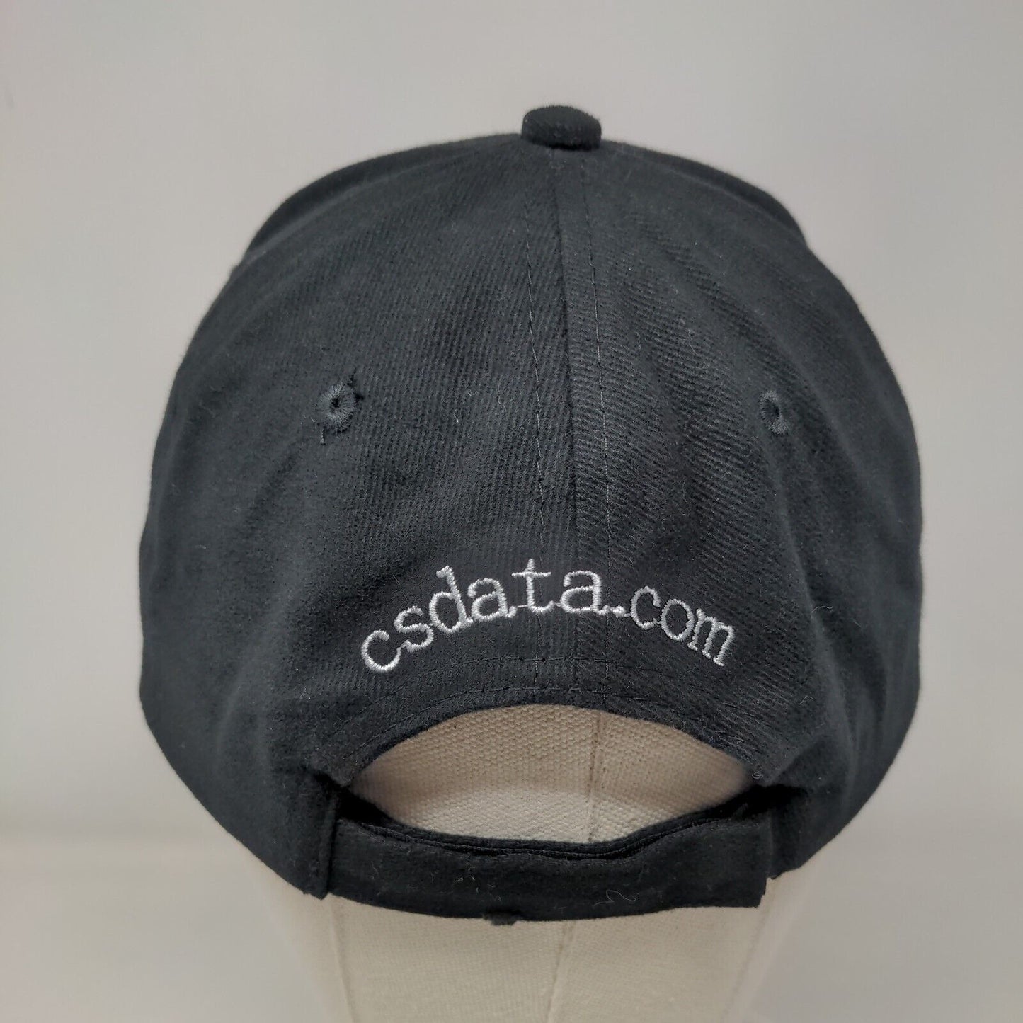 Comm Source Data Strapback Hat Black One Size Adjustable Embroidered 6 Panel