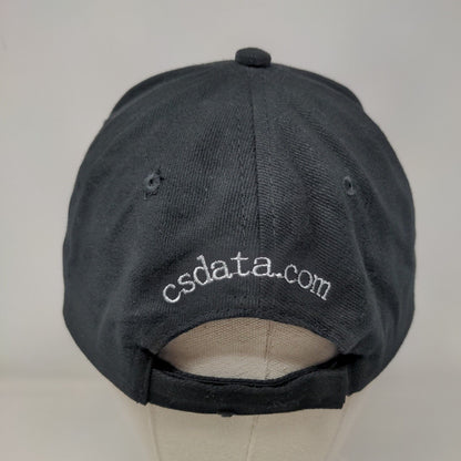 Comm Source Data Strapback Hat Black One Size Adjustable Embroidered 6 Panel