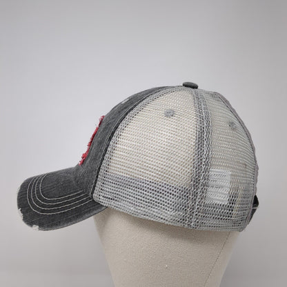 Gracie Designs Ponyback Trucker Hat Gray OS Adjustable Mesh Floral Distressed