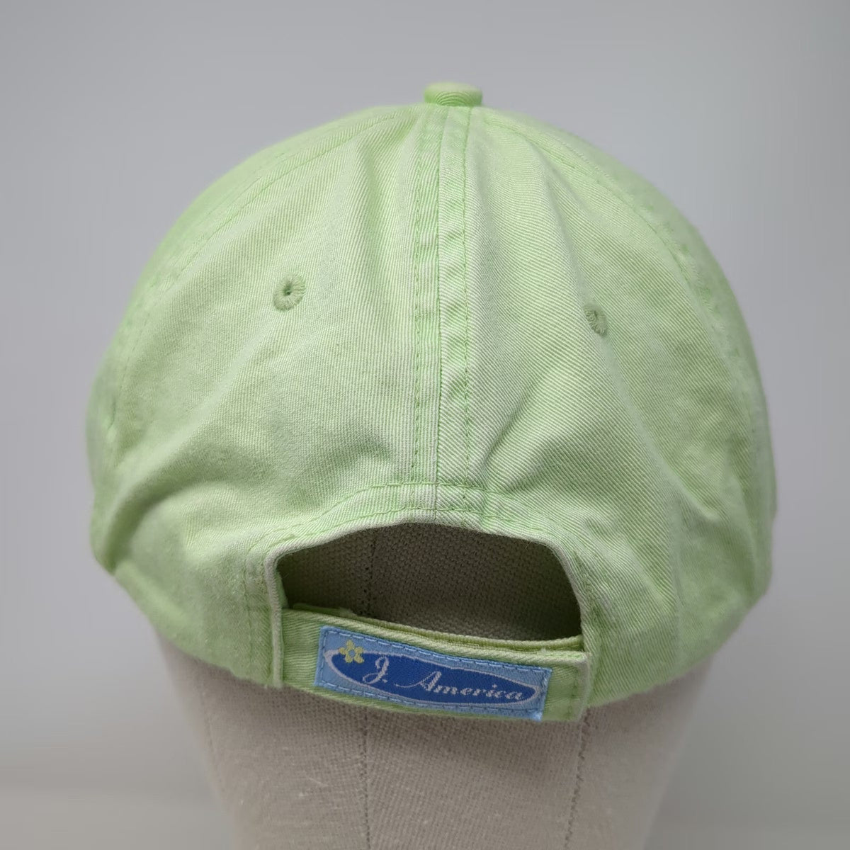 J. America Seattle Hat Green One Size Baseball Cap Embroidered Slideback Cotton