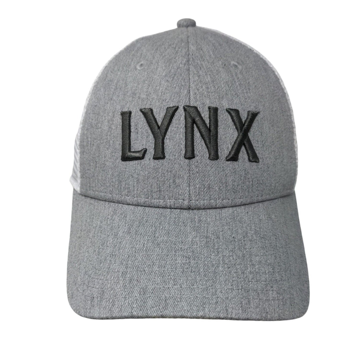 LYNX Snapback Trucker Hat Gray One Size Adjustable Mesh Back Dome Headwear Co.