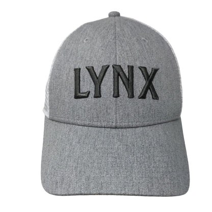 LYNX Snapback Trucker Hat Gray One Size Adjustable Mesh Back Dome Headwear Co.