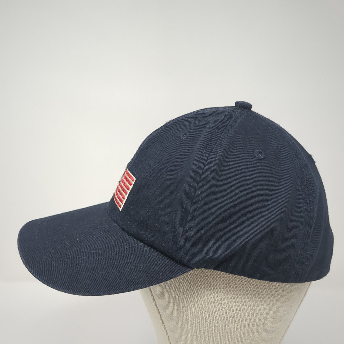 USA Flag Slideback Hat Blue One Size Adjustable Embroidered Van Heusen