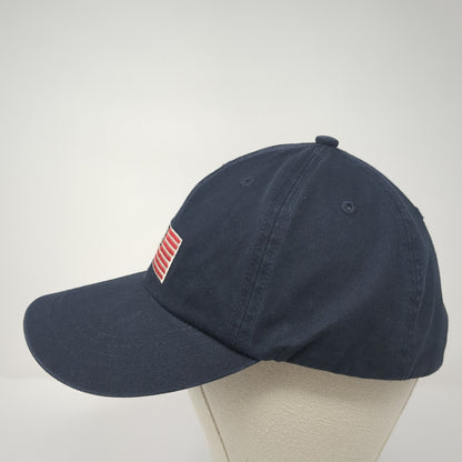 USA Flag Slideback Hat Blue One Size Adjustable Embroidered Van Heusen