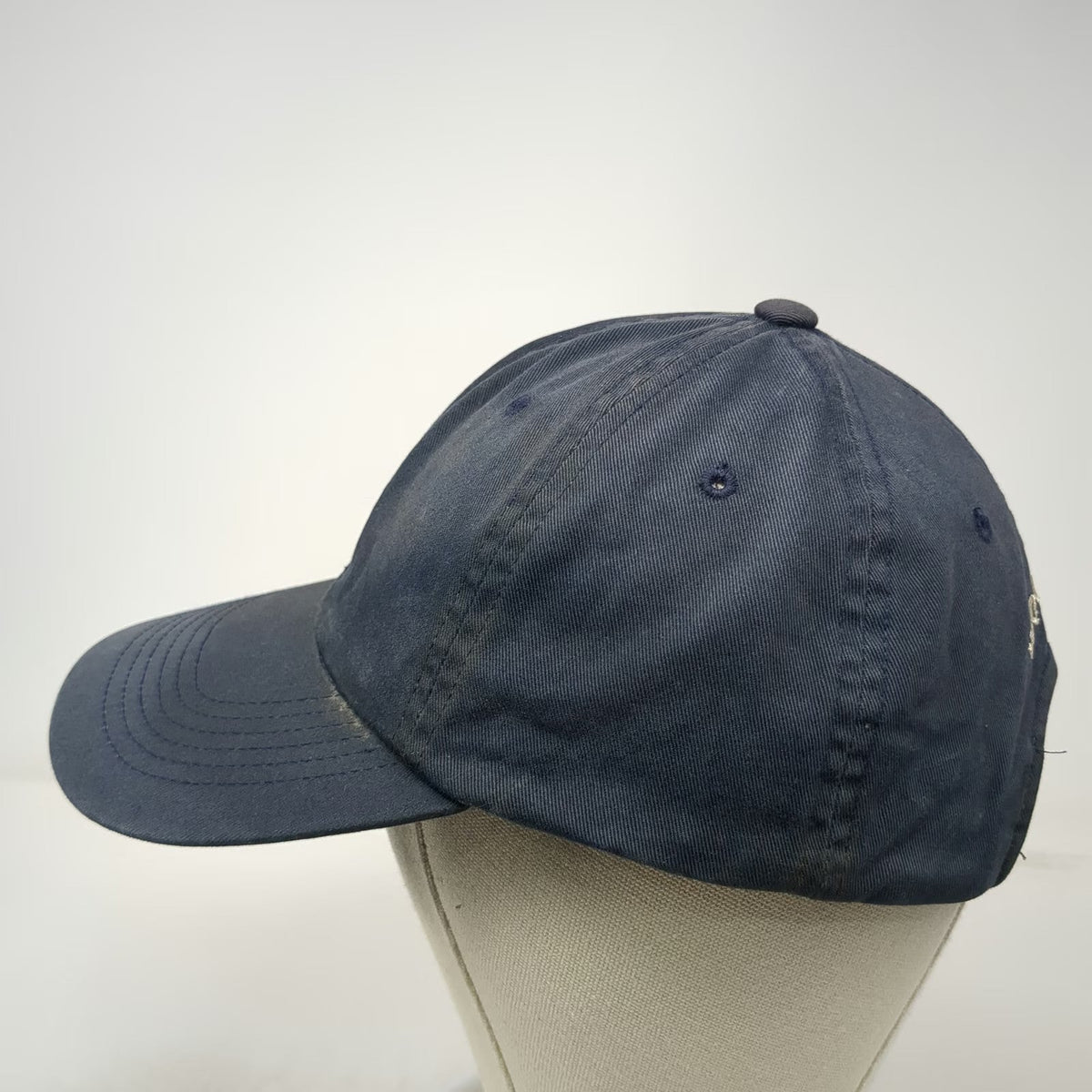 Woolrich Baseball Cap Blue Gold One Size Slideback Cotton Strap Curved Brim Hat