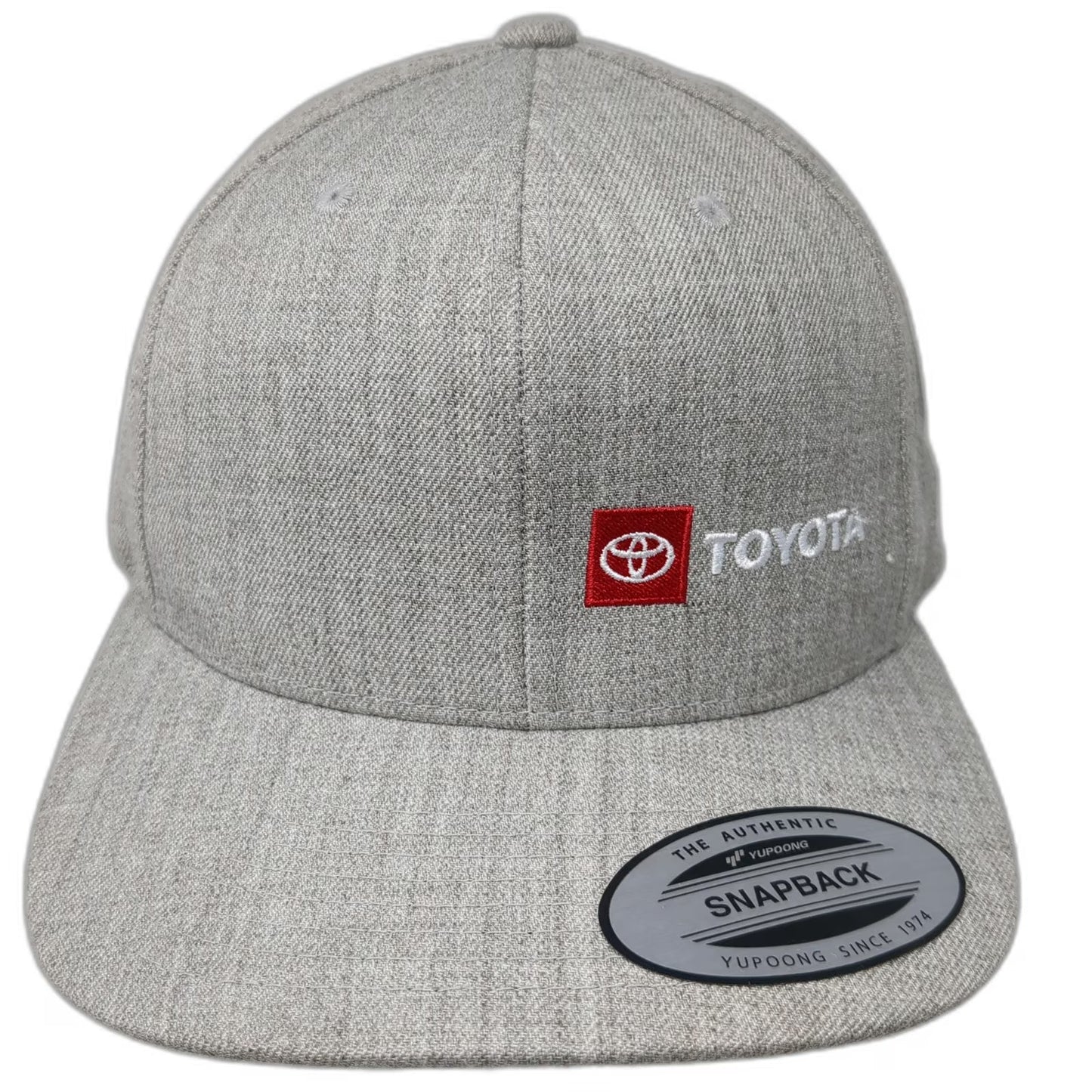 Yupoong Snapback Hat Gray One Size Toyota Logo Green Underbrim Flat Brim Wool