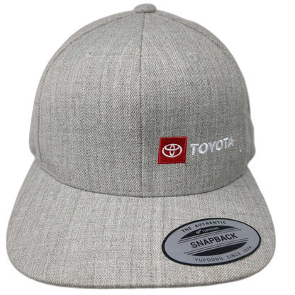 Yupoong Snapback Hat Gray One Size Toyota Logo Green Underbrim Flat Brim Wool