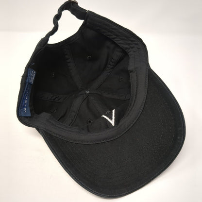 Velocity Slideback Hat Black One Size Adjustable Embroidered 6 Panel Cotton