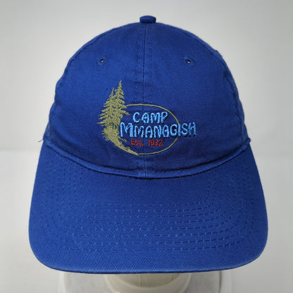 Camp Mmanagish Est. 1932 Strapback Hat Blue One Size Adjustable Port & Company