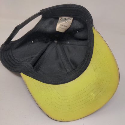 Athletic Works Snapback Hat Black One Size Adjustable Solid Blank