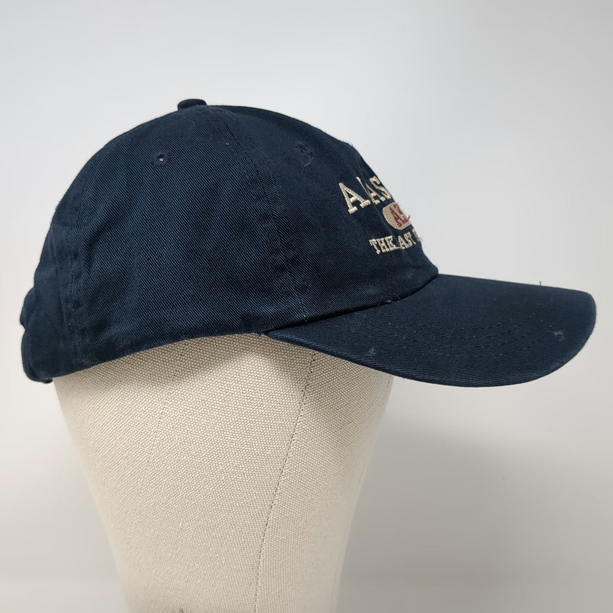 Prairie Mountain Baseball Cap Blue OSFM Alaska The Last Frontier Hat Slideback